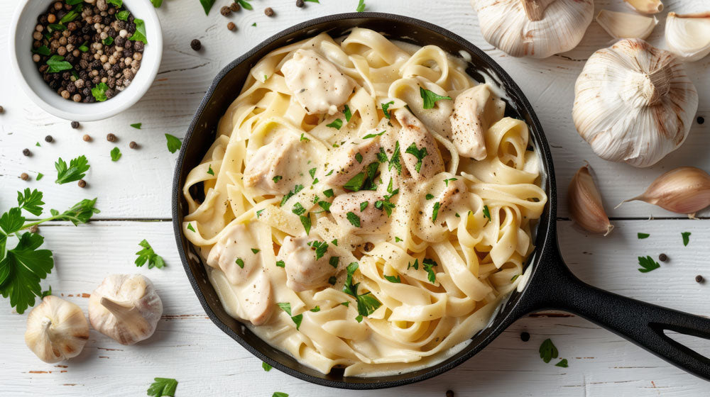 how much protein in chicken alfredo