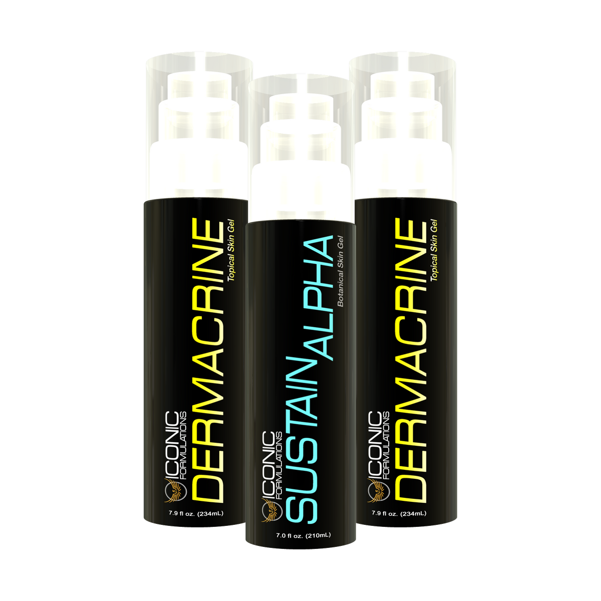 Dermacrine Sustain Alpha 3 Bottle Stack